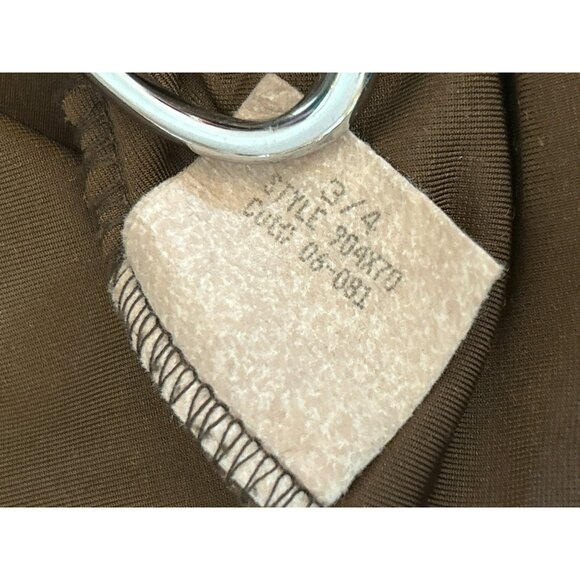 Y2K Vintage Express Tricot Brown Velvet Baby Doll Long Sleeve Mini Dress Sz 3/4 - Picture 4 of 4